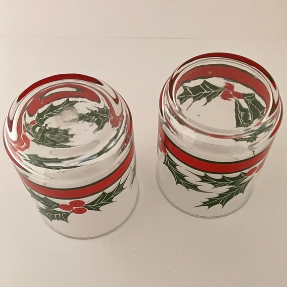 Qty 2 Holly & Berries by LIBBEY GLASS COMPANY 13 Oz Double Old Fashioned - Picture 5 of 6